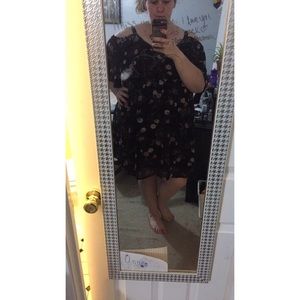 Torrid Off the shoulder black floral dress 3X